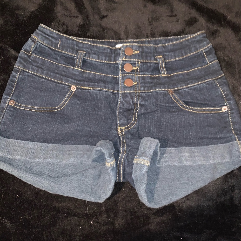 High waisted jean shorts